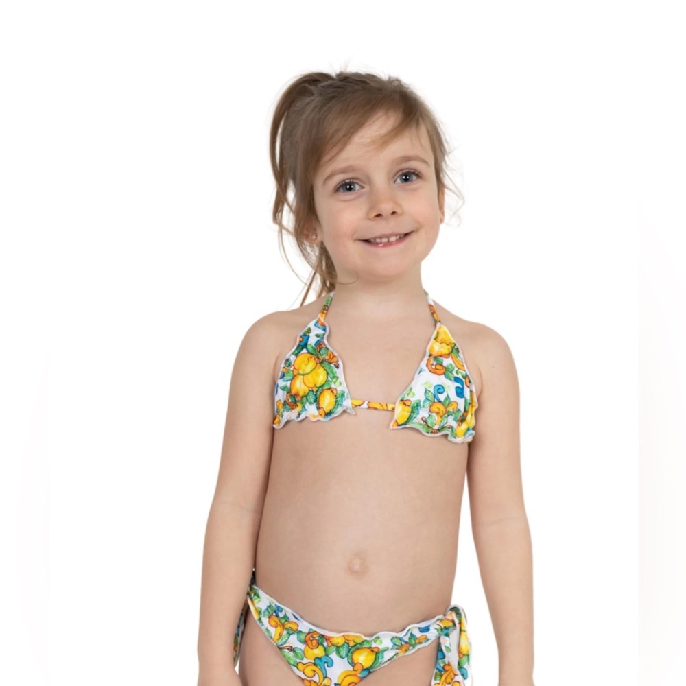 Girls Sz 8 Hamalfite Italian Lemon Bikini